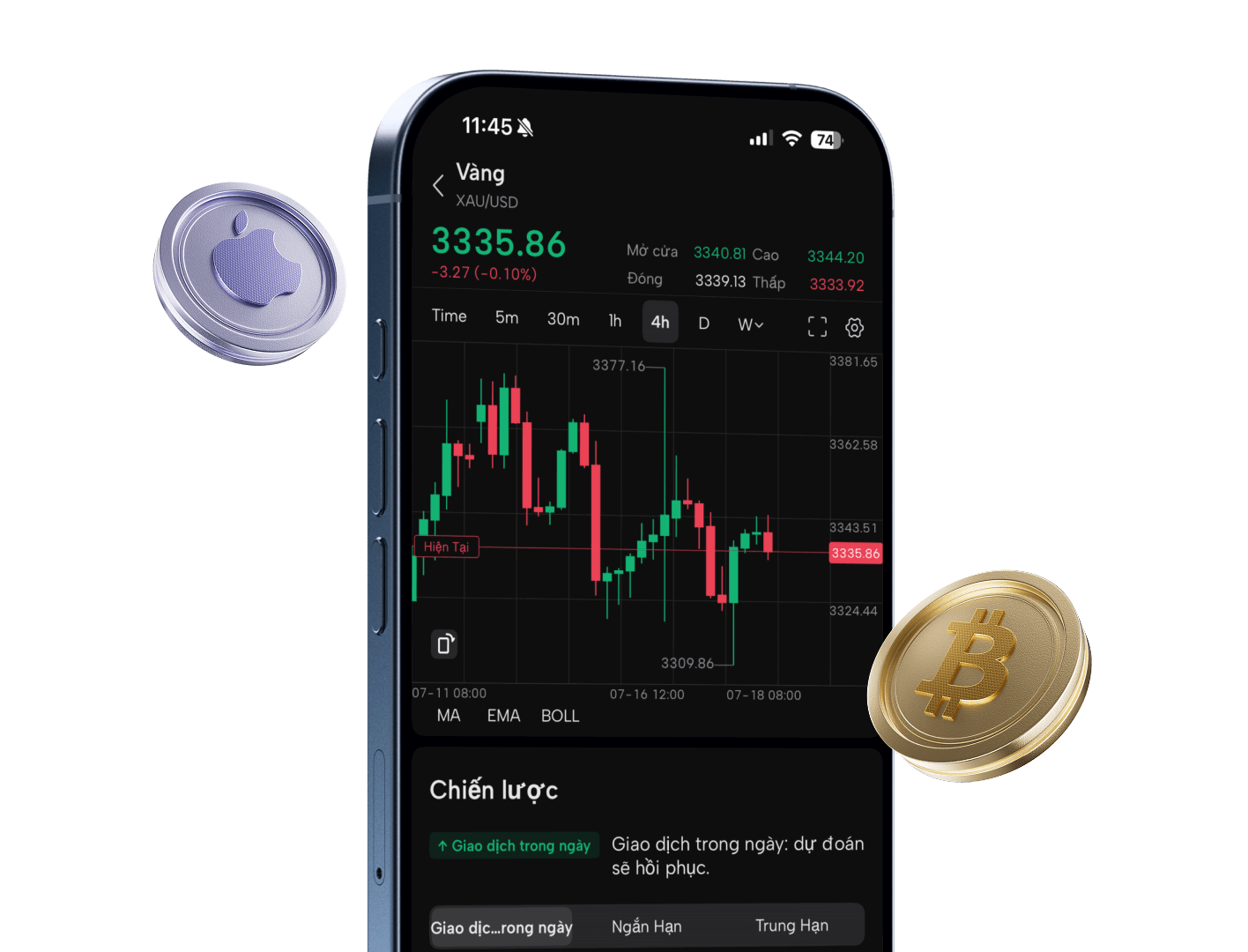 Trading app on phone
