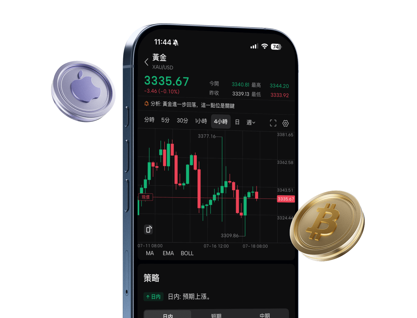 Trading app on phone