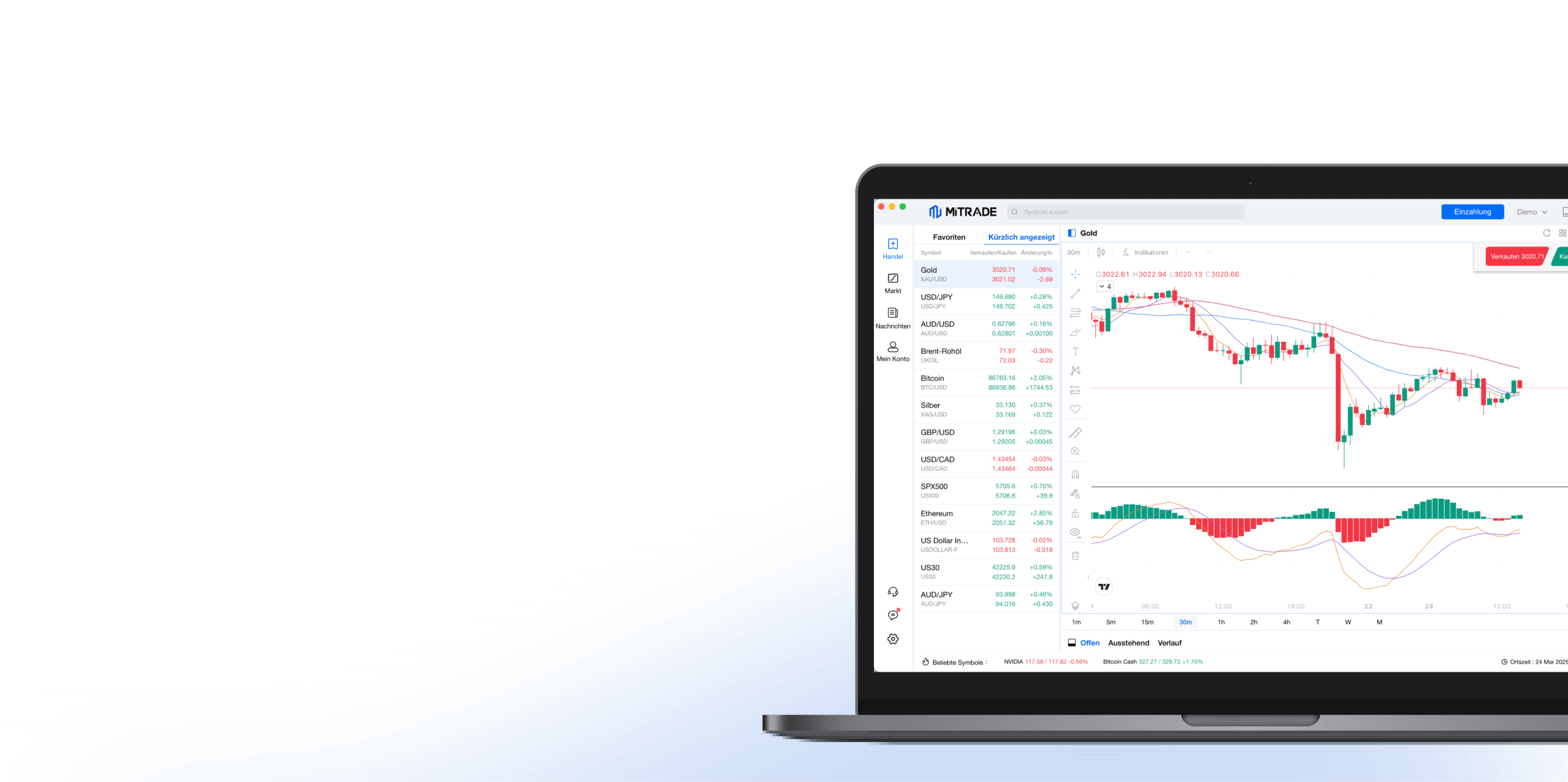 Mitrade Desktop-Anwendungsschnittstelle
